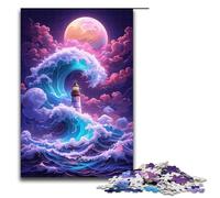 Jigsaw for Adults A Lighthouse in The Surf 1000 Piece Wooden Puzzle for Family Games 1000 PCS(75x50cm)