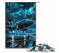 Jigsaw for Adults Aircraft Under Lightning 1000 Pieces Puzzle Paper Puzzles for Adults & Kids Age 14 Years Up 1000 PCS(38x26cm)