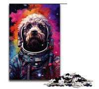 Jigsaw for Adults Astronaut Poodle by SplattersLots of Thick Color 1000 Pieces Puzzle Great Gift Suitable for And Teenager 14 And Up 75x50cm