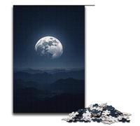 Jigsaw for Adults Bright Moon Over A Thousand Miles 1000 Piece Wooden Puzzle for Kids Age 12 Years Up Educational Toys 1000 PCS(38x26cm)