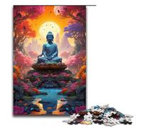 Jigsaw for Adults Buddha's Colorful Psychedelic 1000 Piece Wooden Puzzle for Kids Age 12 Years Up Educational Toys 1000 PCS(75x50cm)