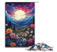 Jigsaw for Adults Colorful And Psychedelic Space Garden Flowers 1000 Piece Wooden Puzzle for Family Games 1000 PCS(38x26cm)