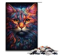 Jigsaw for Adults Colorful Art by Cosmic Cats 1000 Pieces Puzzle Great Gift Suitable for And Teenager 14 And Up 75x50cm