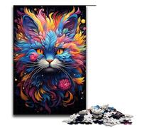 Jigsaw for Adults Colorful Cute Kitten 1000 Pieces Puzzle Wooden Puzzles for Adults & Kids Age 12 Years Up 1000 PCS(75x50cm)