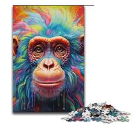 Jigsaw for Adults Colorful Gorillas 1000 Piece Wooden Puzzle for Kids Age 12 Years Up Educational Toys 1000 PCS(38x26cm)