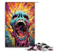 Jigsaw for Adults Colorful Hell Skull 1000 Piece Wooden Puzzle for Kids Age 12 Years Up Educational Toys 1000 PCS(75x50cm)