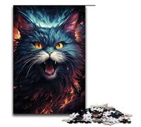 Jigsaw for Adults Colorful Psychedelic Adventures of Cosmic Cat 1000 Pieces Puzzle Wooden Puzzles for Adults & Kids Age 12 Years Up 1000 PCS(75x50cm)