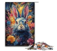 Jigsaw for Adults Colorful Psychedelic Rabbit 1000 Pieces Puzzle Wooden Puzzles for Adults & Kids Age 12 Years Up 1000 PCS(38x26cm)