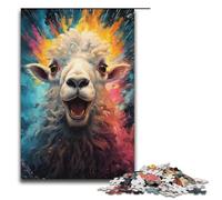 Jigsaw for Adults Colorful Psychedelic Sheep 1000 Piece Wooden Puzzle for Kids Age 12 Years Up Educational Toys 1000 PCS(38x26cm)