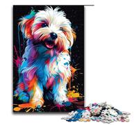 Jigsaw for Adults Coton De Tulear Dog Art 1000 Piece Wooden Puzzle for Kids Age 12 Years Up Educational Toys 1000 PCS(75x50cm)