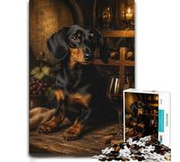Jigsaw for Adults Dachshund Wine Cellar 1000pcs (38x26cm) | For longer puzzle sessions: Adult jigsaw puzzle with 1000 pieces; when you want a longer activity without screens.