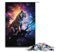 Jigsaw for Adults Galaxies Tigers. 1000 Piece Wooden Puzzle for Kids Age 12 Years Up Educational Toys 1000 PCS(38x26cm)