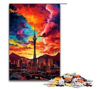 Jigsaw for Adults Las Vegas Nevada Is Surrounded by SplattersLots of Colour 1000 Pieces Puzzle Great Gift Suitable for And Teenager 14 And Up 75x50cm
