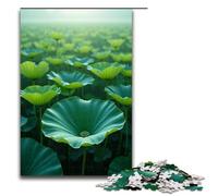 Jigsaw for Adults Lotus Leaf Field 1000 Piece Wooden Puzzle for Family Games 1000 PCS(75x50cm)