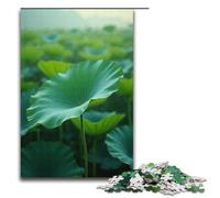 Jigsaw for Adults Lotus Leaf Field 1000 Pieces Puzzle Wooden Puzzles for Adults & Kids Age 12 Years Up 1000 PCS(38x26cm)