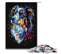 Jigsaw for Adults Miniature American Shepherd Dog 1000 Pieces Puzzle Great Gift Suitable for And Teenager 14 And Up 75x50cm