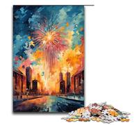 Jigsaw for Adults National Palace Colorful Psychedelic 1000 Pieces Puzzle Wooden Puzzles for Adults & Kids Age 14 Years Up 1000PCS(75x50cm)