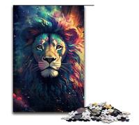 Jigsaw for Adults Nebula Lion's Colorful Psychedelic 1000 Piece Wooden Puzzle for Kids Age 12 Years Up Educational Toys 1000 PCS(75x50cm)