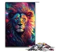 Jigsaw for Adults Nebula Lion's Colorful Psychedelic 1000 Pieces Puzzle Wooden Puzzles for Adults & Kids Age 12 Years Up 1000 PCS(75x50cm)