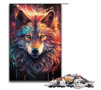 Jigsaw for Adults Nebula Wolf's Colorful Psychedelic 1000 Piece Wooden Puzzle for Kids Age 12 Years Up Educational Toys 1000 PCS(75x50cm)
