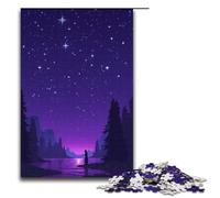 Jigsaw for Adults Purple Air Rising from The East 1000 Pieces Puzzle Wooden Puzzles for Adults & Kids Age 12 Years Up 1000 PCS(38x26cm)