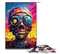 Jigsaw for Adults Robot by of Thick Coloured Clouds in The Sky 1000 Pieces Puzzle Great Gift Suitable for And Teenager 14 And Up 75x50cm