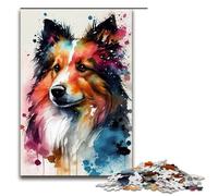 Jigsaw for Adults Shetland Sheepdog Dog 1000 Piece Wooden Puzzle for Kids Age 12 Years Up Educational Toys 1000 PCS