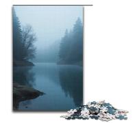 Jigsaw for Adults The Lake in The Fog Looks Like A Fairyland 1000 Pieces Puzzle Wooden Puzzles for Adults & Kids Age 12 Years Up 1000 PCS(38x26cm)