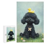 Jigsaw for Adults1000 PCS Black Poodle with Yellow Duck -3 Adult Jigsaw Puzzles Birthday Present Difficult And Challenge Birthday And Unique Gifts 1000 PCS
