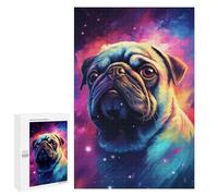 Jigsaw for Adults1000 PCS Colorful Pug Galaxy Art Print Adult Jigsaw Puzzles Birthday Present Difficult And Challenge Birthday And Unique Gifts 1000 PCS