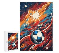 Jigsaw for Adults1000 PCS Fire Soccer Ball Artwork -1 Jigsaw for Teenagers For Family Fun Educational Challenge Unique Birthday And Gifts 1000 PCS