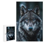 Jigsaw for Adults1000 PCS Gray Wolf with Blue Eyes Adult Jigsaw Puzzles Birthday Present Difficult And Challenge Birthday And Unique Gifts 1000 PCS
