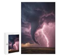 Jigsaw for Adults1000 PCS Tornado with Lightning Strikes Adult Jigsaw Puzzles Birthday Present Difficult And Challenge Birthday And Unique Gifts 1000 PCS