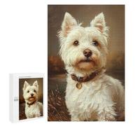 Jigsaw for Adults1000 PCS White West Highland Terrier Portrait Adult Jigsaw Puzzles Birthday Present Difficult And Challenge Birthday And Unique Gifts 1000 PCS