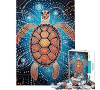 Jigsaw for Adults1000 Pieces Aboriginal Turtle Dot Jigsaws for Adults Anti-Stress Toys Difficult Hard Birthday Present, Gifts, (size 38x52cm)