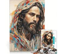 Jigsaw for Adults1000 Pieces Abstract Savior Portrait, Fun Games, Fun Activities at Home, Birthday Present,Travel Gifts, 38x26cm