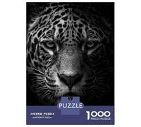 Jigsaw for Adults1000 Pieces African Leopard Face Black Jigsaw Puzzle Brain Teaser Game Difficult Hard Gifts for Friends And Family 52x38cm/1000pcs