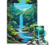 Jigsaw for Adults1000 Pieces Amazon Rainforest Waterfall Landscape For Family Fun Funny Gift Suitable for People Aged 14 And Above 50x75cm