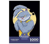 Jigsaw for Adults1000 Pieces Angry Cat Art Print Jigsaw for Adults Relaxing Games But Fun And Humorous Challenging To Complete 38x26cm/1000pcs