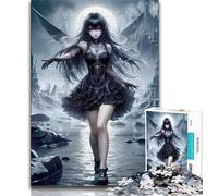 Jigsaw for Adults1000 Pieces Anime Girl in Gothic Landscape Beautiful Design Game Learning Educational Birthday Gift (size 50x75cm)
