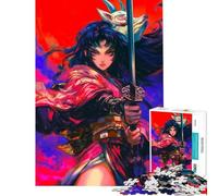 Jigsaw for Adults1000 Pieces Anime Samurai Demon Girl Help The Brain Exercise Family Activities Educational Game for Age 14+ Game (38x26cm)