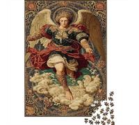 Jigsaw for Adults1000 Pieces Archangel Michael Art Print-3 Jigsaw for Adults Relaxing Games But Fun And Humorous Challenging To Complete 52x38cm/1000pcs