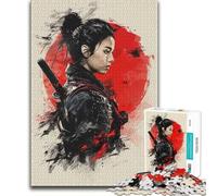 Jigsaw for Adults1000 Pieces Asian Samurai Warrior Girl Brainteaser Family Games Birthday Present Art Work Gift (38x52cm)