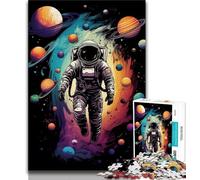 Jigsaw for Adults1000 Pieces Astronaut Colorful Planets Beautiful Design Game Learning Educational Birthday Gift (size 50x75cm)