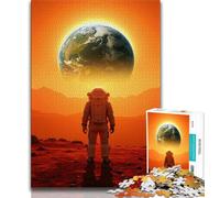 Jigsaw for Adults1000 Pieces Astronaut on Mars Beautiful Design Game Learning Educational Birthday Gift (size 50x75cm)