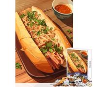 Jigsaw for Adults1000 Pieces Banh Mi Sandwich with Sauce Puzzles for Teenagers Difficult Hard Challenging To Complete Toy Intellectual Game (38x52cm)