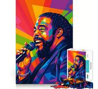 Jigsaw for Adults1000 Pieces Barry White Colorful Portrait Perfect Edge Play Smart Play Gift Idle Play Game Christmas Leisure Art (38x52cm)