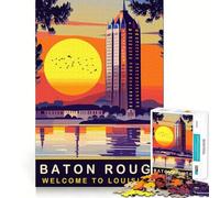 Jigsaw for Adults1000 Pieces Baton Rouge Waterfront Tight Fit Play Logic Puzzle Play Easy Play Game Christmas Wall Art (50x75cm)