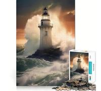 Jigsaw for Adults1000 Pieces Beacon in The Tempest Perfect Edge Play Smart Play Gift Idle Play Game Christmas Leisure Art (50x75cm)