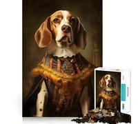 Jigsaw for Adults1000 Pieces Beagle Baroque Tight Fit Play Logic Puzzle Play Easy Play Game Christmas Wall Art (38x52cm)